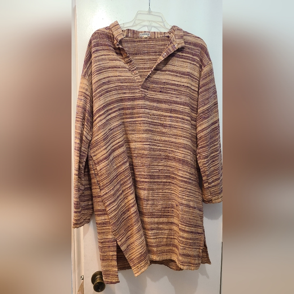 Striped Brown and Tan Men's Shirt